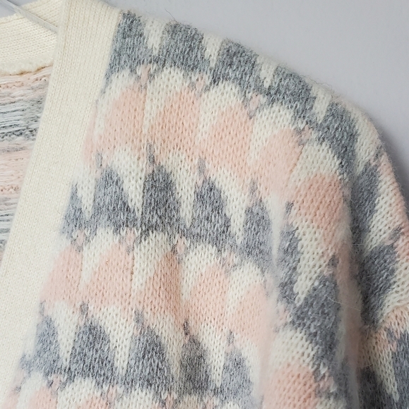 Vintage Lambswool Angora Blend Cardigan Button Down Sweater L - Picture 5 of 7